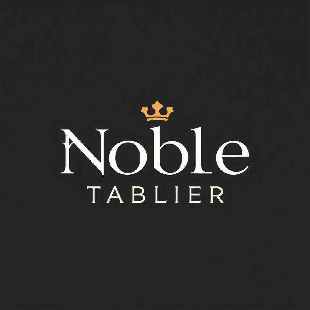 Logo de Noble Tablier, avec une couronne dorée sur un fond noir.